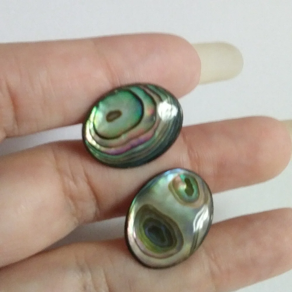 Vintage Sterling Silver Mens MEXICAN cufflinks abalone 1940s 1950s